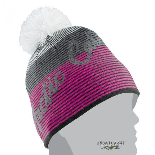 Arctic cat women’s stripe with pom winter beanie hat – pink - 5263-040