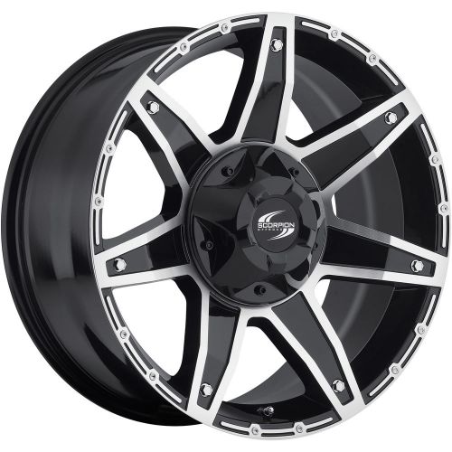 17x9 black scorpion sc6 8x6.5 +12 rims nitto exo grappler lt265/70r17