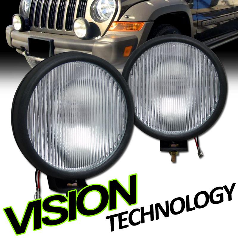 2005-2006 jeep liberty renegade clear lens factory fog lights w/ switch & wire