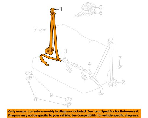 Toyota oem 01-04 sequoia rear seat belts-belt &amp; retractor right 735600c010e0