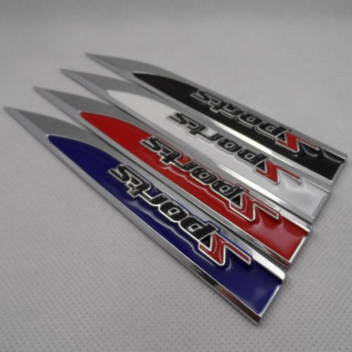 Car trunk badge emblem  side metal sticker badge  red s sports 2pcs set