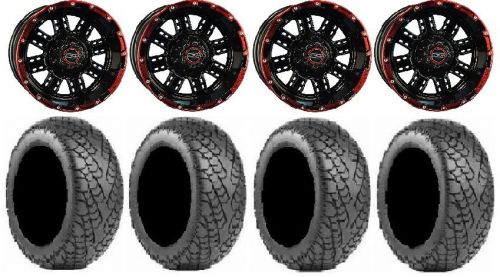 Madjax transformer blk/rd wheels 12&#034; 215x35-12 greensaver tires ez-go &amp; club car