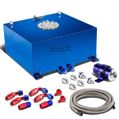 15.5 gallon/58l aluminum fuel cell tank+oil feed line+30 micron filter kit blue