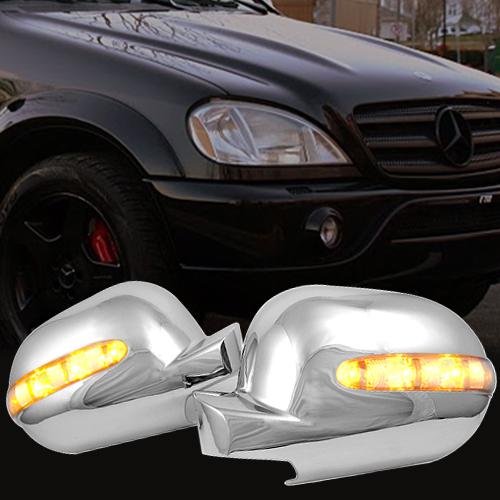 Led chrome mirror cover for 98 99 00 01 mercedes benz ml430 ml55 amg