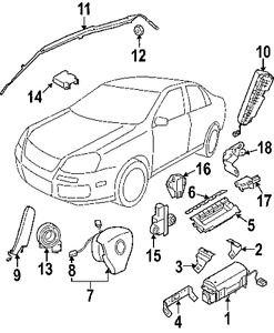 Volkswagen 3c0880242d genuine oem ft seat air bag