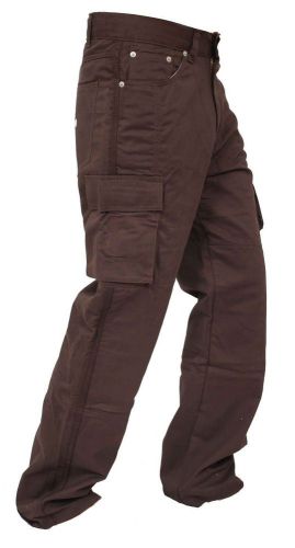 Motorbike motorcycle brown cargo trousers jeans reinforced with aramid fibres us