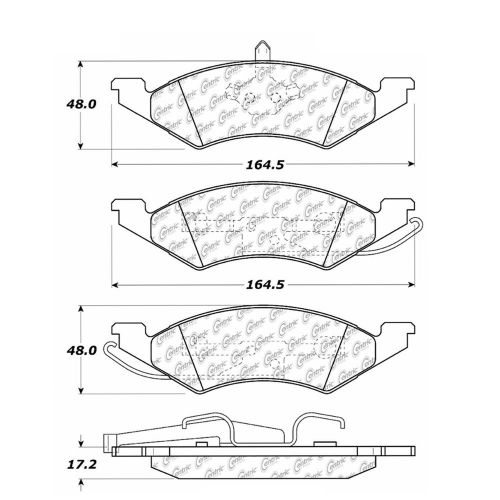 Stoptech 104.02570 disc brake pad fits 84-94 escort tempo topaz