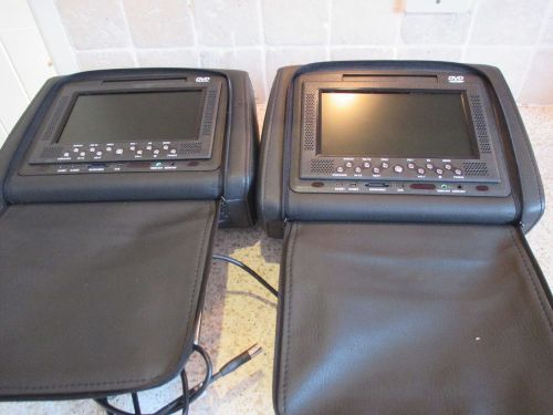 Bmw black leather pair of rear entertainment screens dvd sd 3 series m3 free p&amp;p