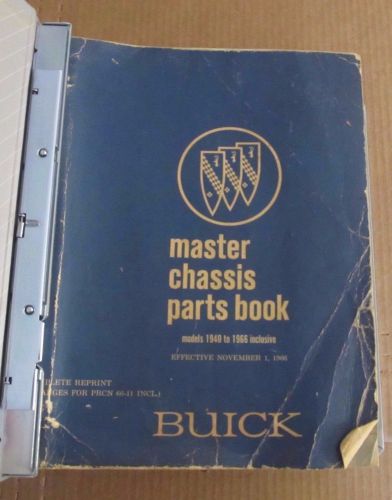 Original vintage buick master chassis parts book models 1940-1966 inclusive