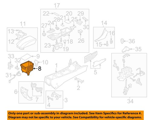 Hyundai oem 11-14 sonata center console-storage box 846323q000ry