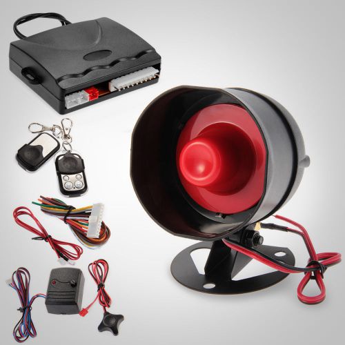 1-way car anti-theft alarm security system siren with 2 remote control 12v
