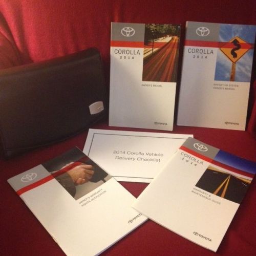 2014 toyota corolla owners manual with navigation book, warranty guide and case