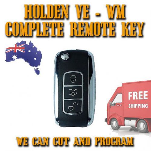 Holden commodore statesman - ve - wm complete remote key - chrome flip key - new