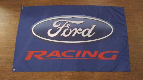 Ford racing blue flag banner 3x5 mustang raptor shelby gt500 car enthusiast