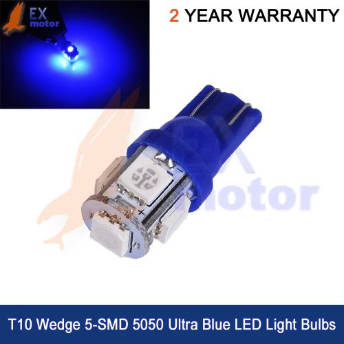 2pcs t10 194 168 2825 5 x 5050 smd led blue super bright car lights bulb ex g2