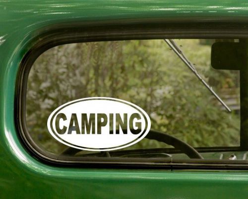 2 oval camping decals stickers vinyl die cut, bumper, cars, laptop