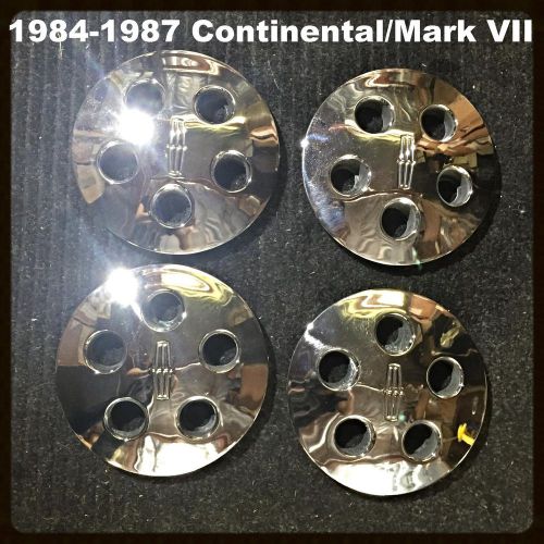Oem set of 4 1984-1987 chrome lincoln continental mark vii center caps 1399