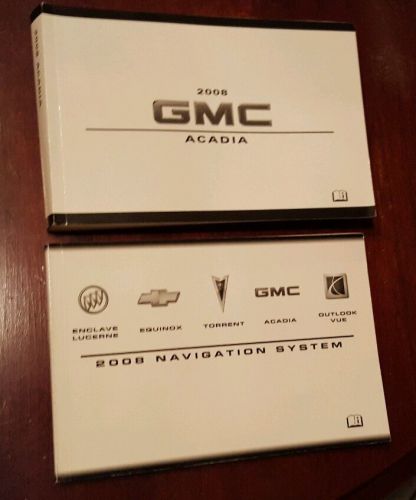 2008 gmc acadia complete factory owners manual set w/navigation system