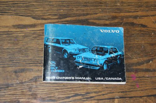 Volvo 240 series owners manual for model year 1983 used turbo dl glt