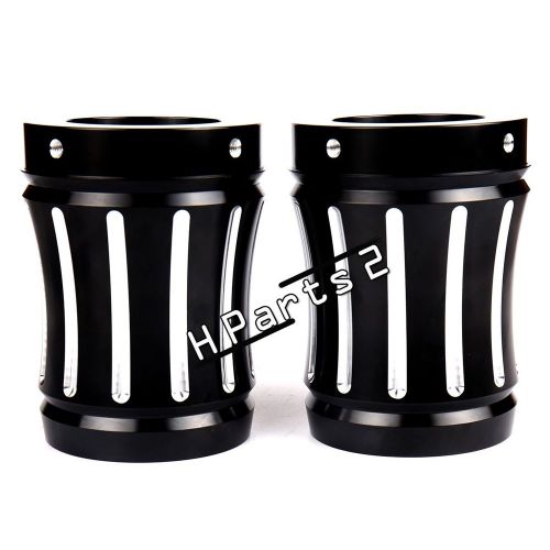 4&#034; black moto series merge style end caps for harley road glide king mufflers