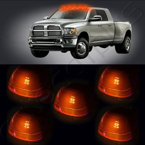 5x clearance cab marker light amber case+5x blue 6smd 194 168 led bulb for ford