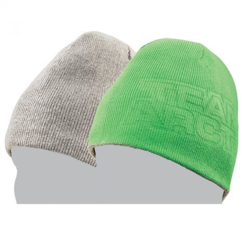 Arctic cat team arctic reversible 100% acrylic beanie - green &amp; gray - 5273-071