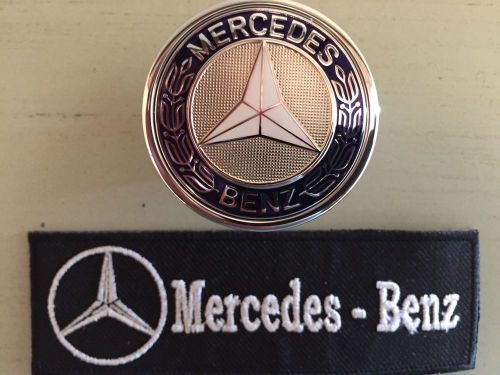 Mercedes-benz hood crest emblem white star rare! c class e s m cla cls amg