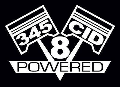 2 v8 345 cid engine piston decal set sticker emblems