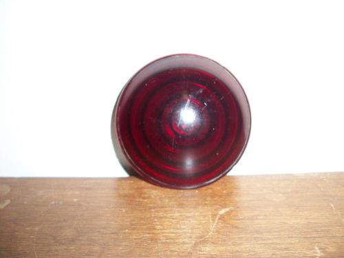 Old red glass stop vintage tail light lens auto car truck bus van antique 2-1/2&#034;