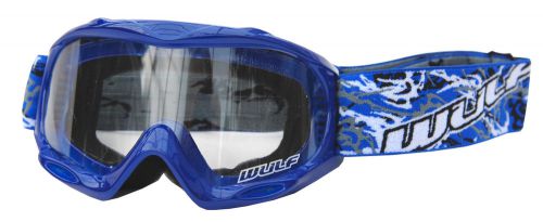 Wulfsport child kid goggle blue junior small medium large mx motocross pitbike