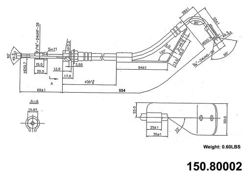 Brake hydraulic hose front centric 150.80002