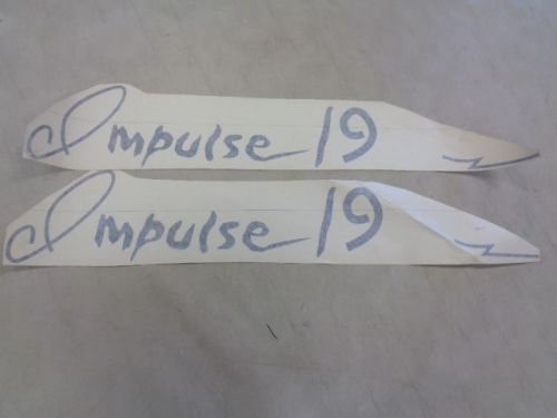 Impulse 19 decal pair ( 2 ) dark blue 26&#034; x 4 5/8&#034; marine boat