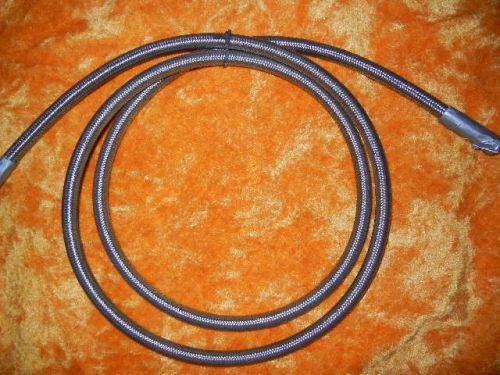 Silver an4 stainless steel braided fuel oil / gas line hose  6 ft.