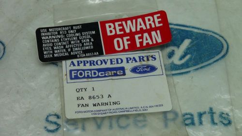 Ea eb ed ef el falcon genuine ford nos fan warning decal