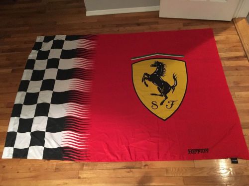 Authentic ferrari flag banner great &#034;huge&#034; great shape no res.