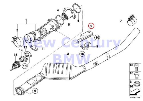 Bmw genuine catalytic converter/front silencer front pipe bracket e70 e70n