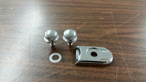 Chrome fender seat screw &amp; cover 4 harley sportster dresser softail dyna custom