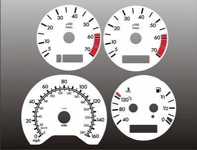 1999-2000 mercedes c230 instrument cluster white face gauges kompressor w202