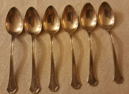 6 vintage sterling silver spoons stamped -m see pictures