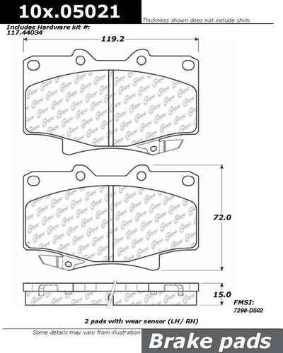 Centric 104.05021 brake pad or shoe, front