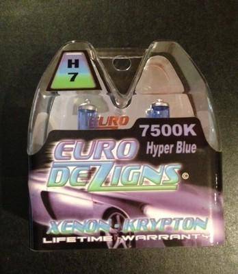 Hyper blue h7 xenon hid low beam headlights bulbs 7500k superwhite