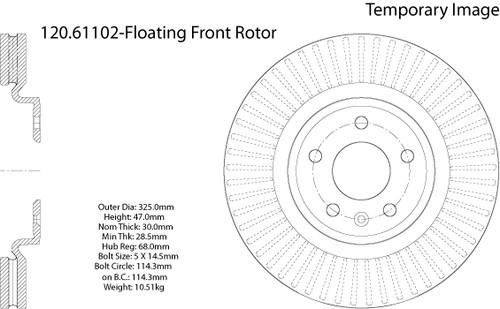 Centric 120.61102 front brake rotor/disc-premium rotor-preferred