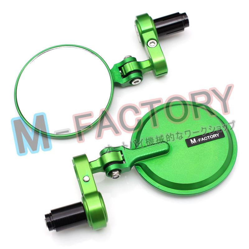 Green aichi folding cnc billet bar end mirrors universal motorcycles mx bike