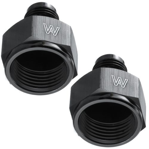 2pcs black female 10an to male 6an flare reducer hose fitting adapter aluminum