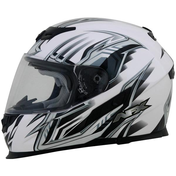 Afx fx-120 multi pearl white full face air bladder street helmet