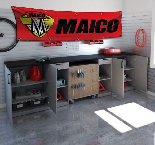 Maico banner 2x8ft flag moto cross off-road racing man cave garage decor