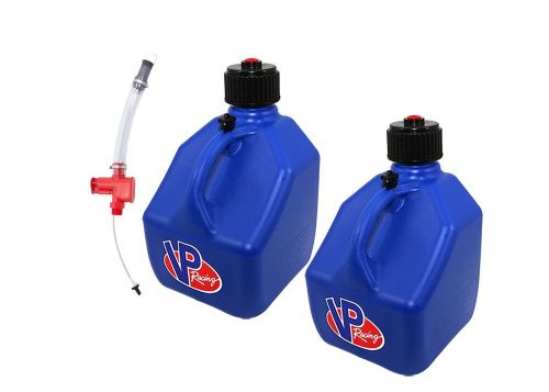 Vp racing 2 pack square blue 3 gallon fuel jugs with trigger hose