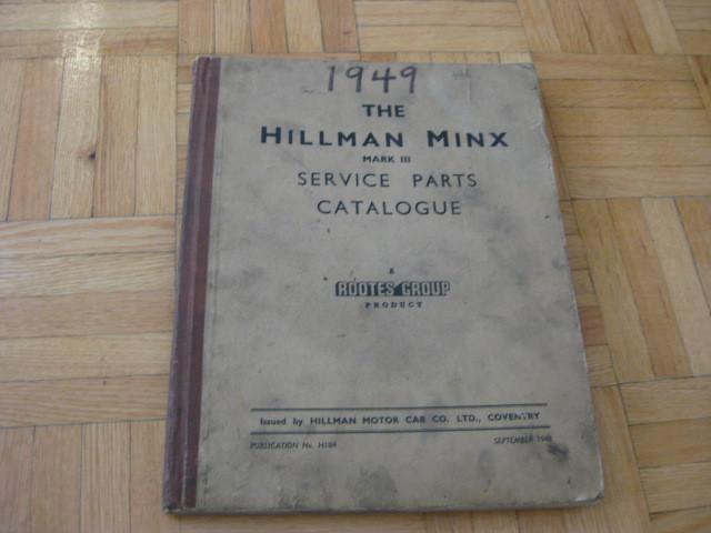 1948 hillman minx mark iii parts list manual catalogue original