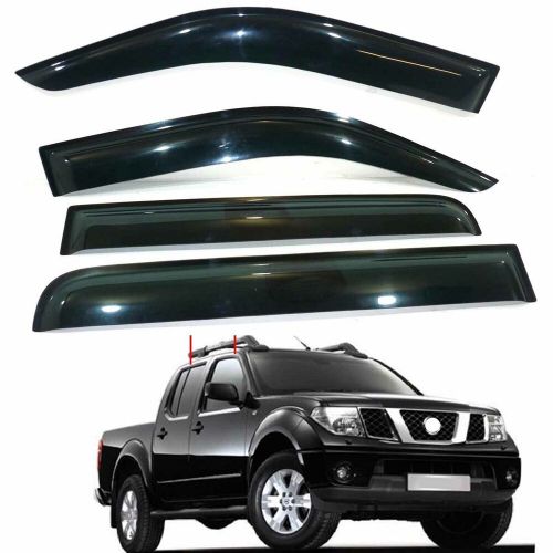 Fit nissan navara np300 2016 window deflector visor vent shade sun guard black.