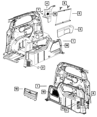 Genuine mopar trim clip 5gt79bd1aa